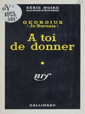 cover image of A toi de donner